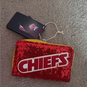 NWT LOUNGEFLY KANSAS CITY CHIEFS SEQUINED WALLET!!